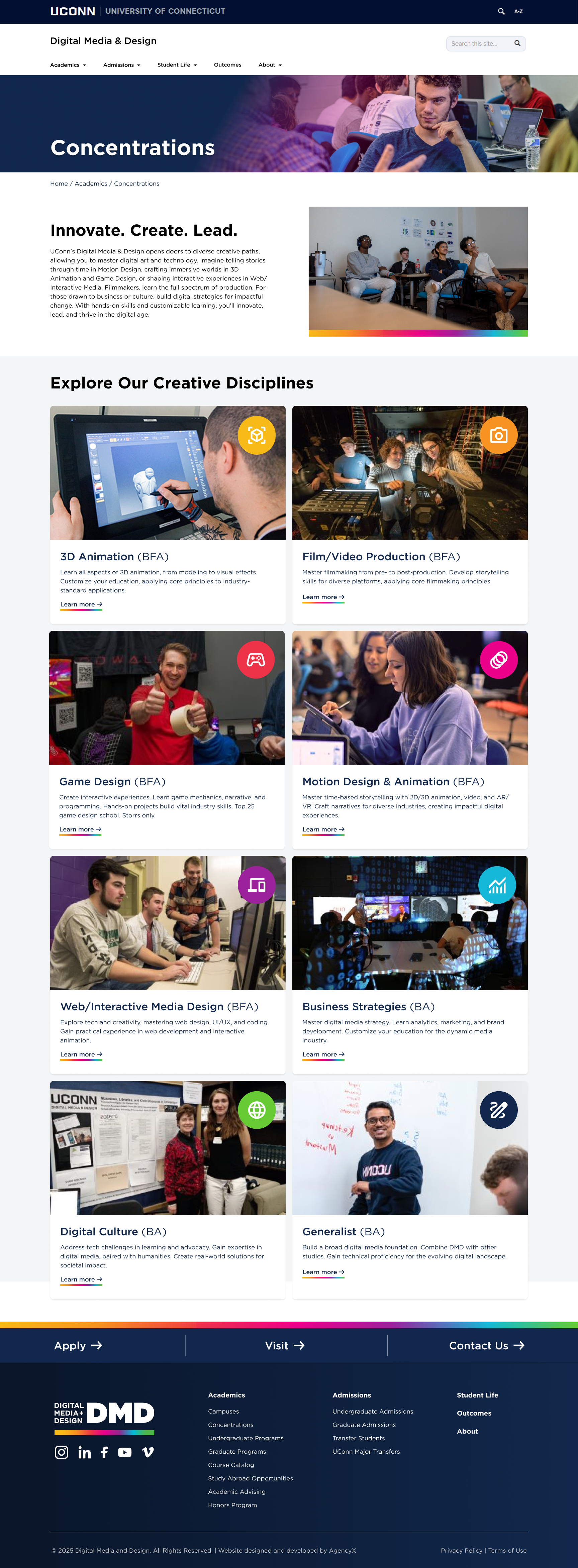 UCONN DMD Concentrations Landing